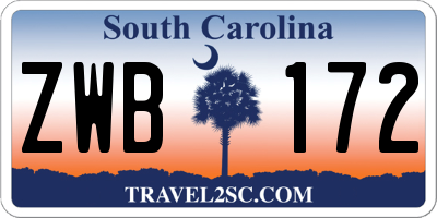 SC license plate ZWB172