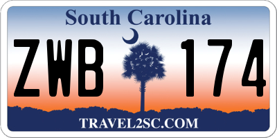SC license plate ZWB174