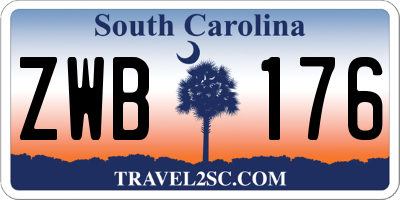 SC license plate ZWB176