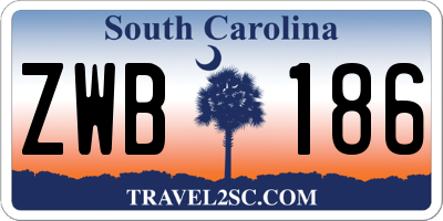 SC license plate ZWB186