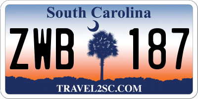SC license plate ZWB187