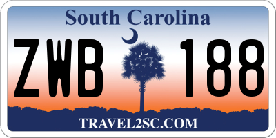 SC license plate ZWB188