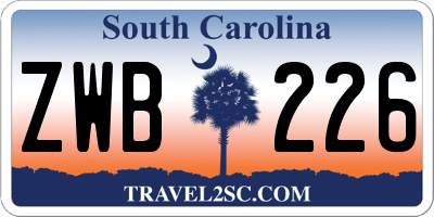 SC license plate ZWB226