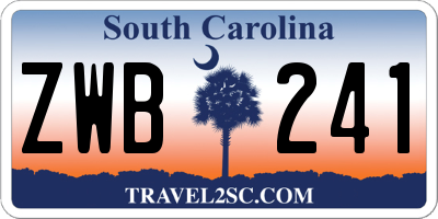 SC license plate ZWB241