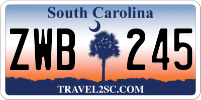 SC license plate ZWB245
