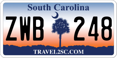 SC license plate ZWB248