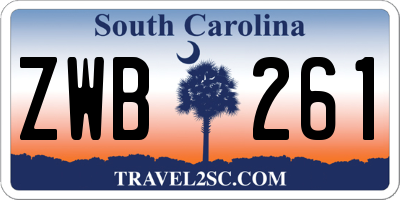 SC license plate ZWB261