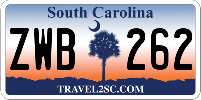SC license plate ZWB262