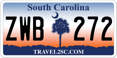 SC license plate ZWB272