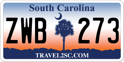 SC license plate ZWB273