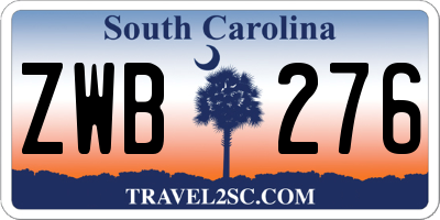 SC license plate ZWB276
