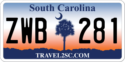 SC license plate ZWB281