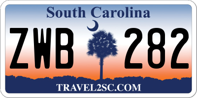 SC license plate ZWB282