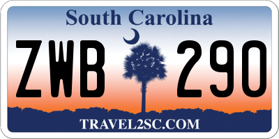 SC license plate ZWB290