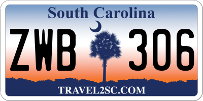 SC license plate ZWB306