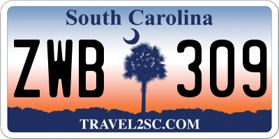 SC license plate ZWB309