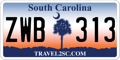 SC license plate ZWB313