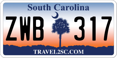 SC license plate ZWB317