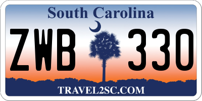 SC license plate ZWB330