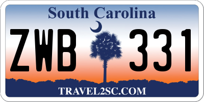 SC license plate ZWB331