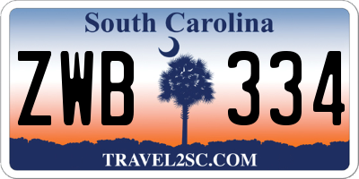 SC license plate ZWB334