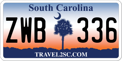 SC license plate ZWB336