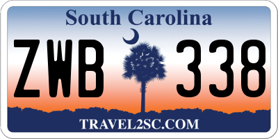 SC license plate ZWB338