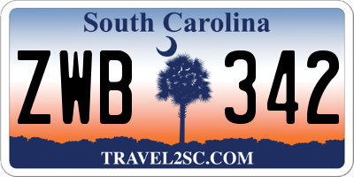 SC license plate ZWB342