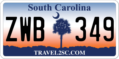 SC license plate ZWB349