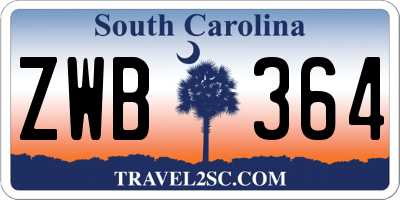 SC license plate ZWB364