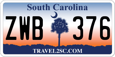 SC license plate ZWB376