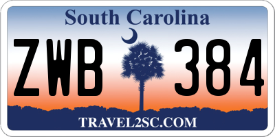 SC license plate ZWB384