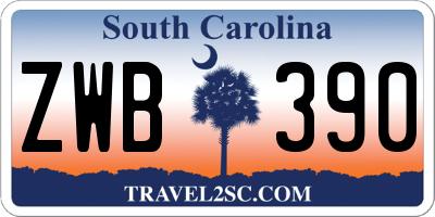 SC license plate ZWB390