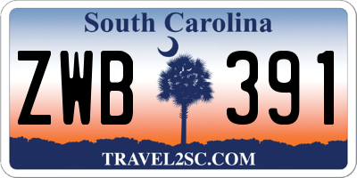 SC license plate ZWB391