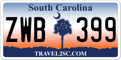 SC license plate ZWB399