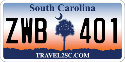 SC license plate ZWB401