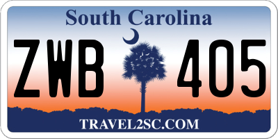 SC license plate ZWB405