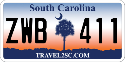 SC license plate ZWB411