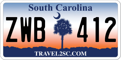 SC license plate ZWB412