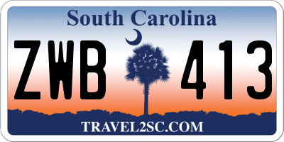 SC license plate ZWB413