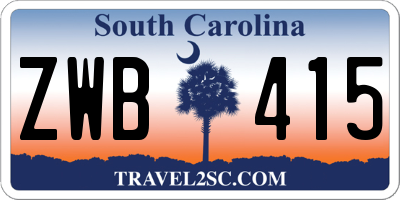 SC license plate ZWB415