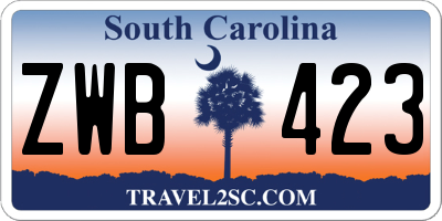SC license plate ZWB423