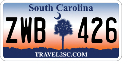 SC license plate ZWB426