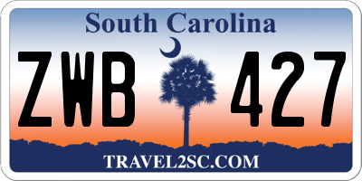 SC license plate ZWB427