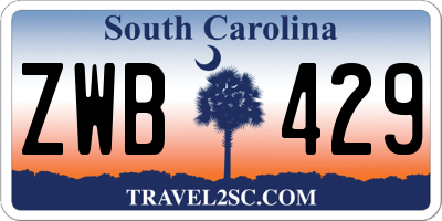 SC license plate ZWB429