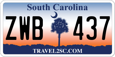SC license plate ZWB437