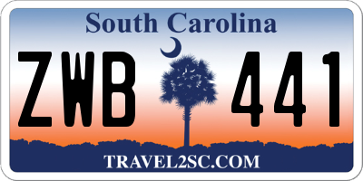 SC license plate ZWB441