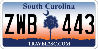 SC license plate ZWB443