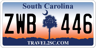 SC license plate ZWB446
