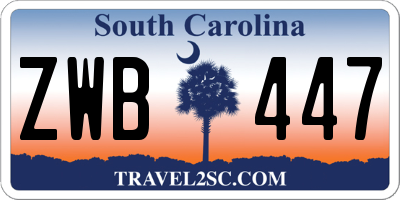 SC license plate ZWB447